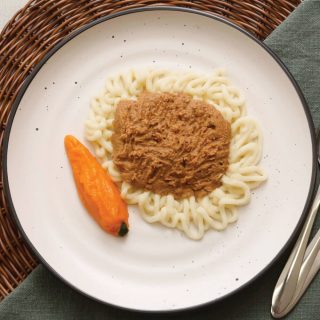 pureed beef bolognese meal for elderly people with dementia
